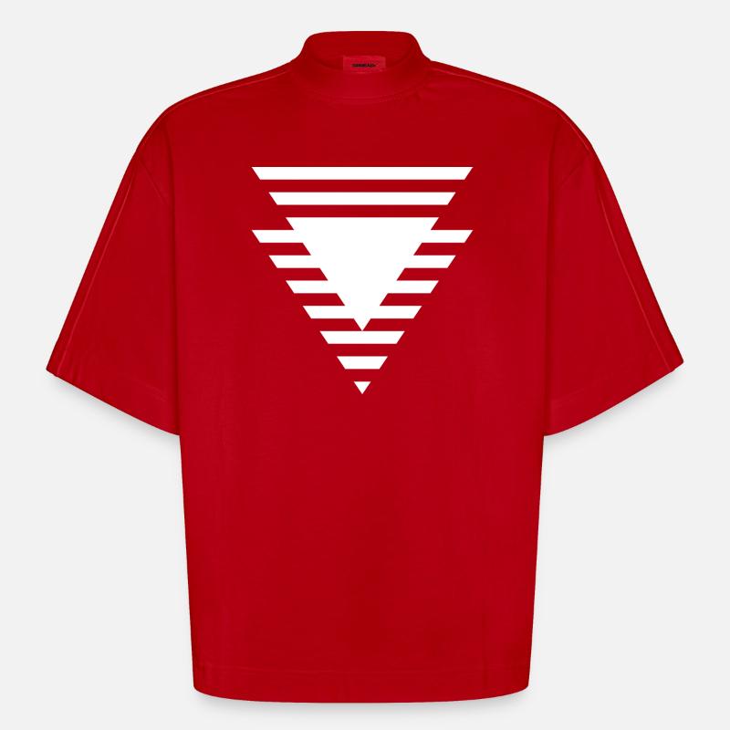 Stepped Triangular Prism - Heavyweight Oversized Organic Boxy T-Shirt Made in EU - red