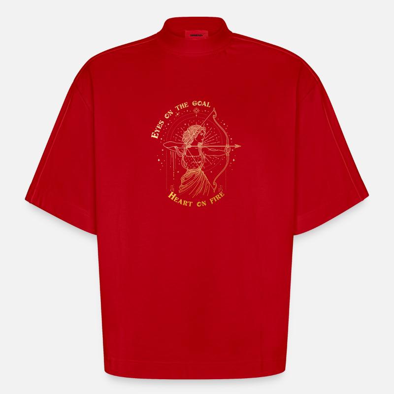 Schütze Sternzeichen Bogenschütze Sternzeichen Geschenk - Heavyweight Oversized Organic Boxy T-Shirt Made in EU - Rot