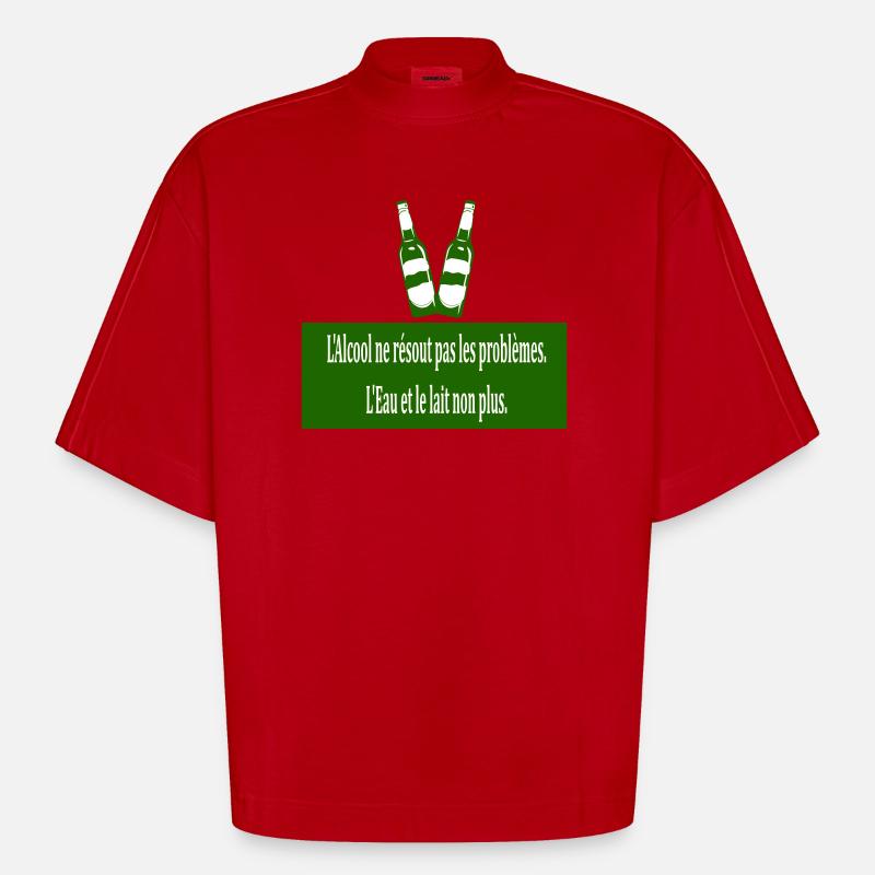 Cool doesn't solve problems - Heavyweight Oversized Organic Boxy T-Shirt Made in EU - red