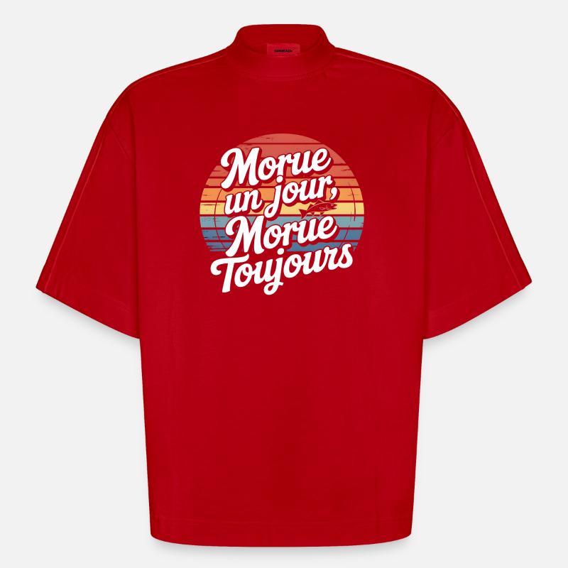 Cod One Day Always - Heavyweight Oversized Organic Boxy T-Shirt Made in EU - red