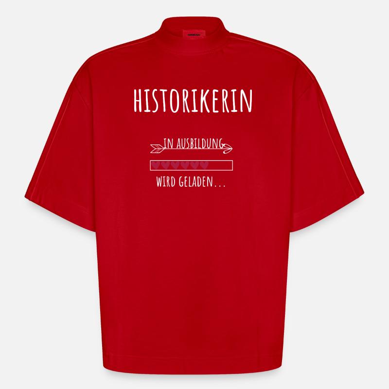 Historikerin Studentin Beruf Ausbildung - Heavyweight Oversized Organic Boxy T-Shirt Made in EU - Rot