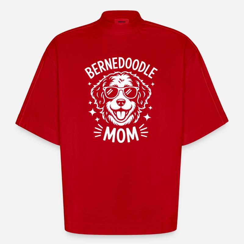 Bernedoodle Spruch Mama Witz Bernedoodle Geschenk - Heavyweight Oversized Organic Boxy T-Shirt Made in EU - Rot