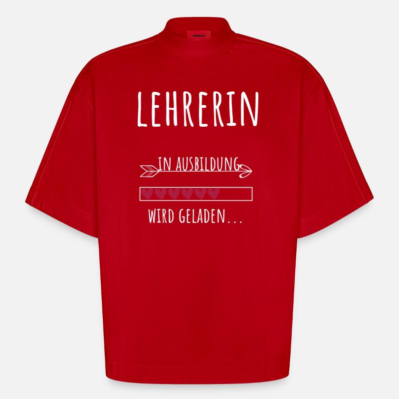 Lehramt Studentin Beruf Ausbildung Lehrerin - Heavyweight Oversized Organic Boxy T-Shirt Made in EU - Rot