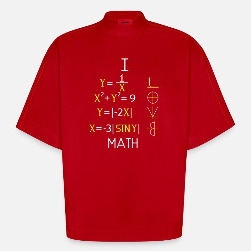 Math Math Math Teacher Mathematician - Heavyweight Oversized Organic Boxy T-Shirt Made in EU - red