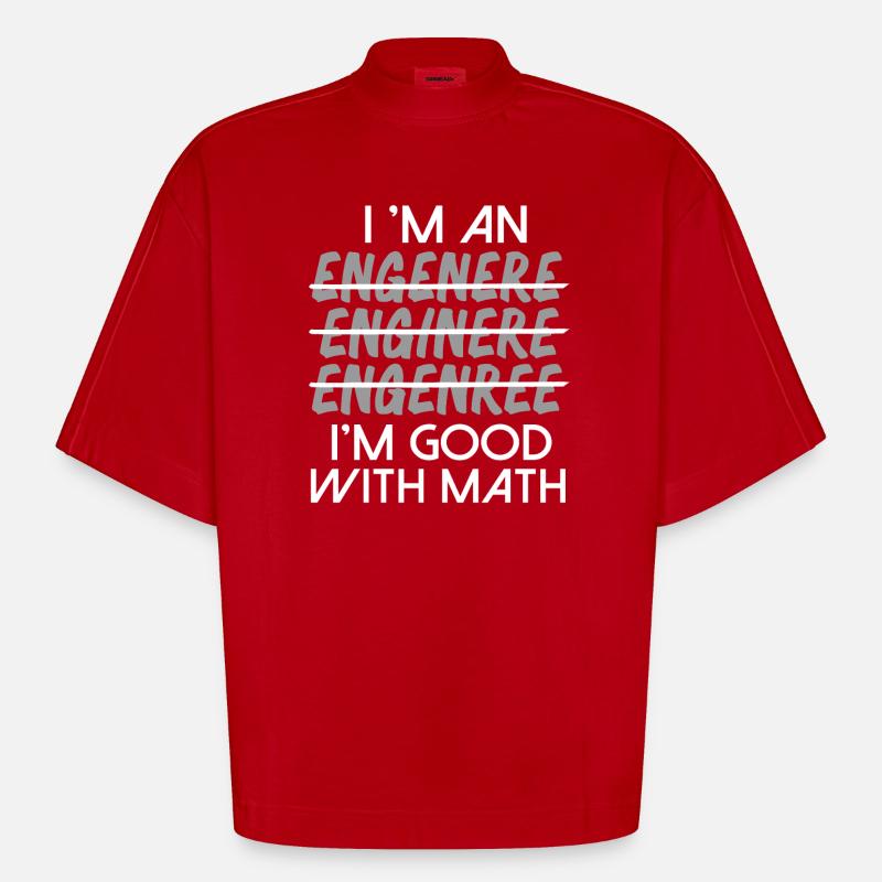 Math Math Math Teacher Mathematician - Heavyweight Oversized Organic Boxy T-Shirt Made in EU - red