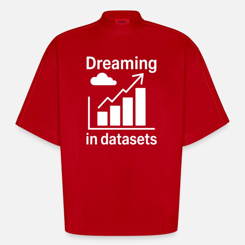 Datenanalyst Spruch Lustiges Datenanalyst Geschenk - Heavyweight Oversized Organic Boxy T-Shirt Made in EU - Rot