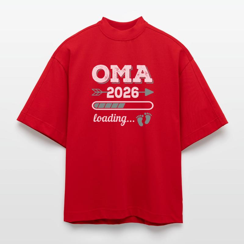 Oma 2026 Loading Werdende Großmutter Geschenkidee Heavyweight Oversized Organic Boxy T-Shirt Made in EU
