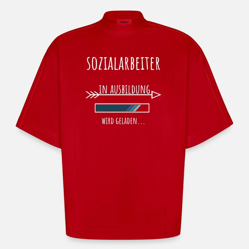 Soziale Arbeit Studium Beruf Sozialarbeiter - Heavyweight Oversized Organic Boxy T-Shirt Made in EU - Rot
