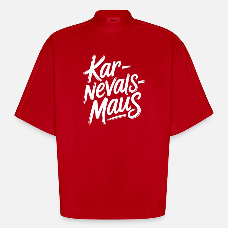 Carnival Mouse Cologne Carnival Mouse - Heavyweight Oversized Organic Boxy T-Shirt Made in EU - red