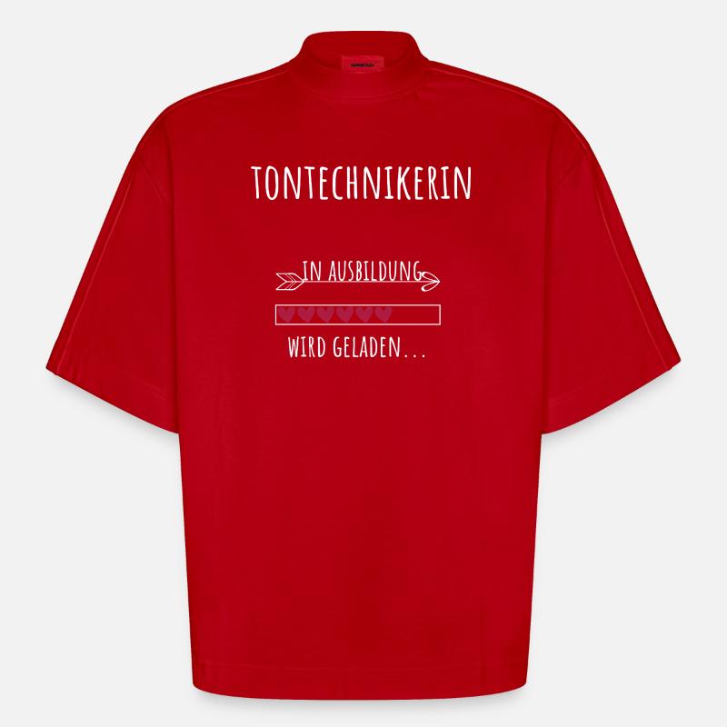 Tontechnik Studium Beruf Ausbildung Tontechnikerin - Heavyweight Oversized Organic Boxy T-Shirt Made in EU - Rot
