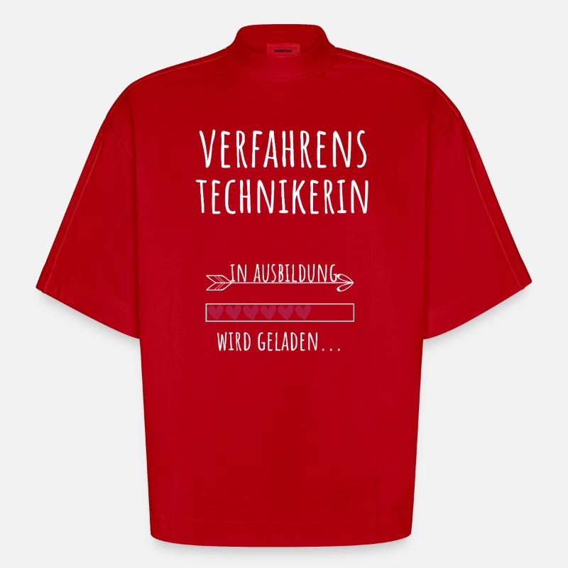 Process Engineer Studies Profession Training - Heavyweight Oversized Organic Boxy T-Shirt Made in EU - red