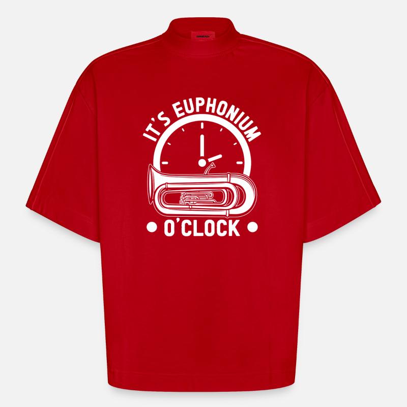 Bariton Player It´s O´Clock Euphonium - Heavyweight Oversized Organic Boxy T-Shirt Made in EU - Rot