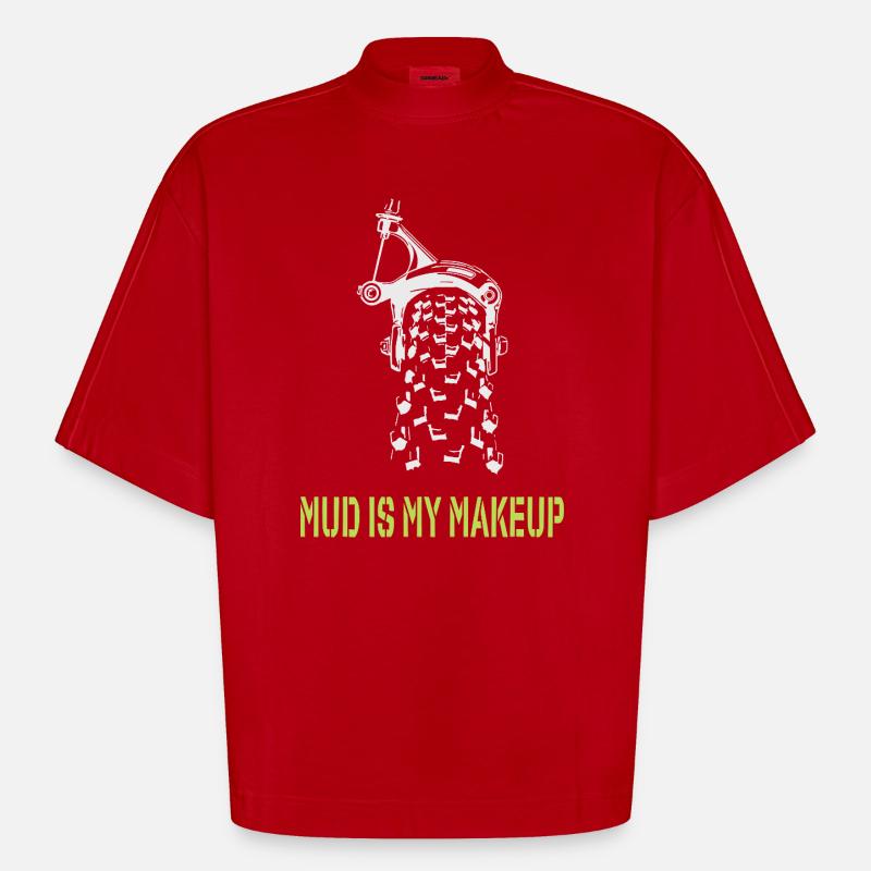 Mud is my Makeup - Heavyweight Oversized Organic Boxy T-Shirt Made in EU - red