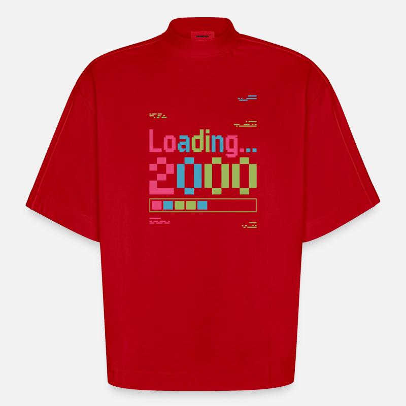 Loading 2000 pixel loading screen - Heavyweight Oversized Organic Boxy T-Shirt Made in EU - red