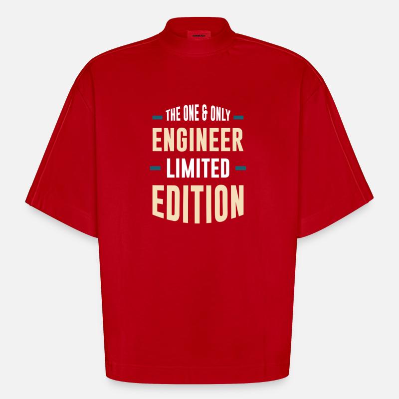 One&Only Engineer Édition Limitée - T-shirt bio épais oversize Boxy fabriqué en UE - rouge