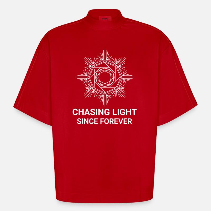 Chasing Light Since Forever - Heavyweight Oversized Organic Boxy T-Shirt Made in EU - red