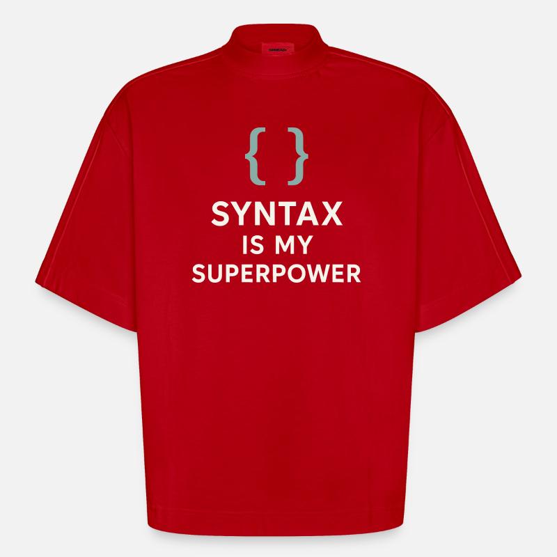 Grammatik Oxford Comma Language Rules - Heavyweight Oversized Organic Boxy T-Shirt Made in EU - Rot