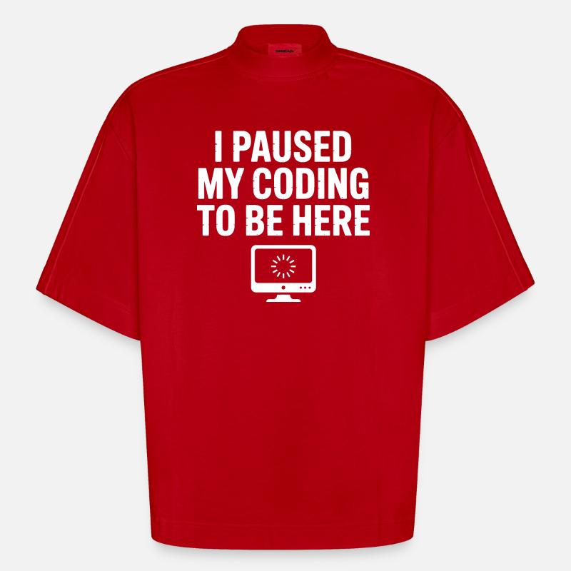 Witzige Programmierzitate und Debugging Humor - Heavyweight Oversized Organic Boxy T-Shirt Made in EU - Rot