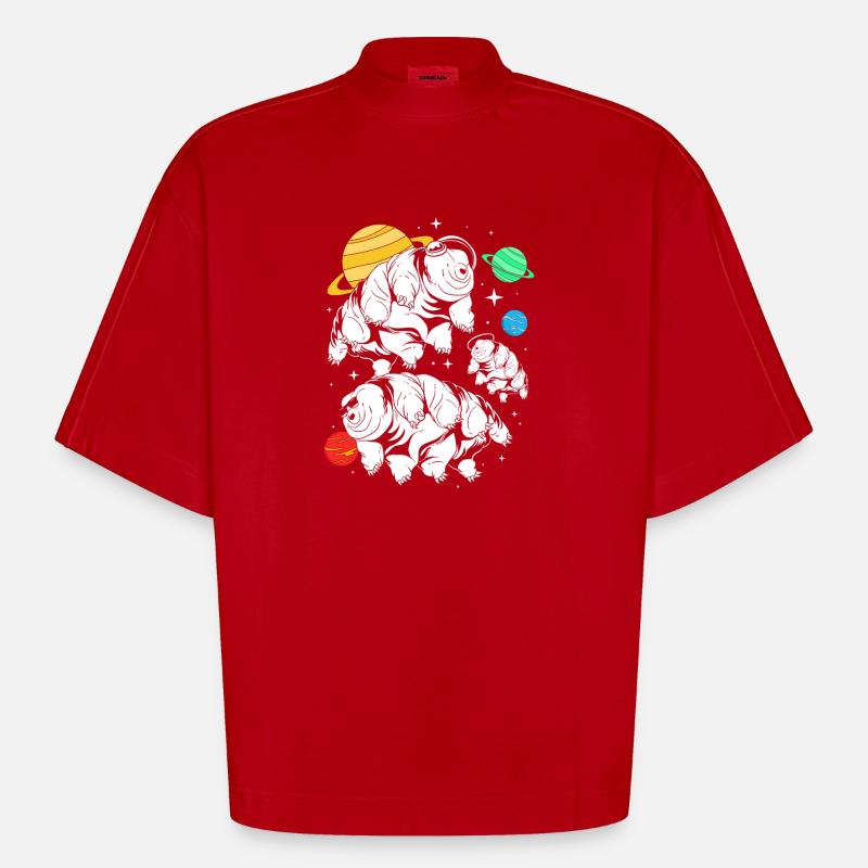 Tardigrade Tardigrade Ours d’eau tardigrade - T-shirt bio épais oversize Boxy fabriqué en UE - rouge