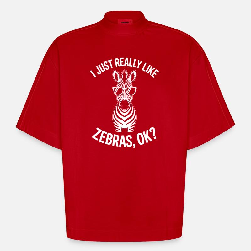 Zebra Spruch Lustiges Zebra Geschenk - Heavyweight Oversized Organic Boxy T-Shirt Made in EU - Rot