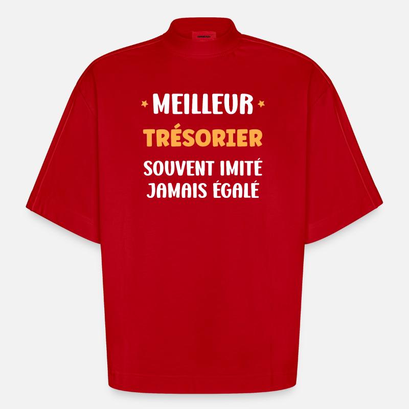 Bester Schatzmeister Immer Einzigartig - Heavyweight Oversized Organic Boxy T-Shirt Made in EU - Rot