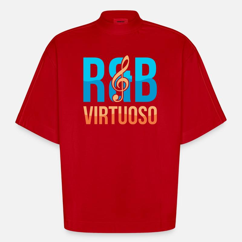 RnB Musikvirtuose E1 Deep Blue - Heavyweight Oversized Organic Boxy T-Shirt Made in EU - Rot