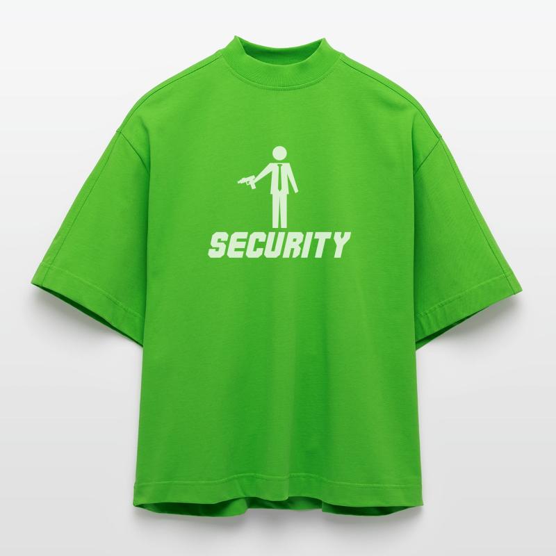 Security mit Waffe Heavyweight Oversized Organic Boxy T-Shirt Made in EU