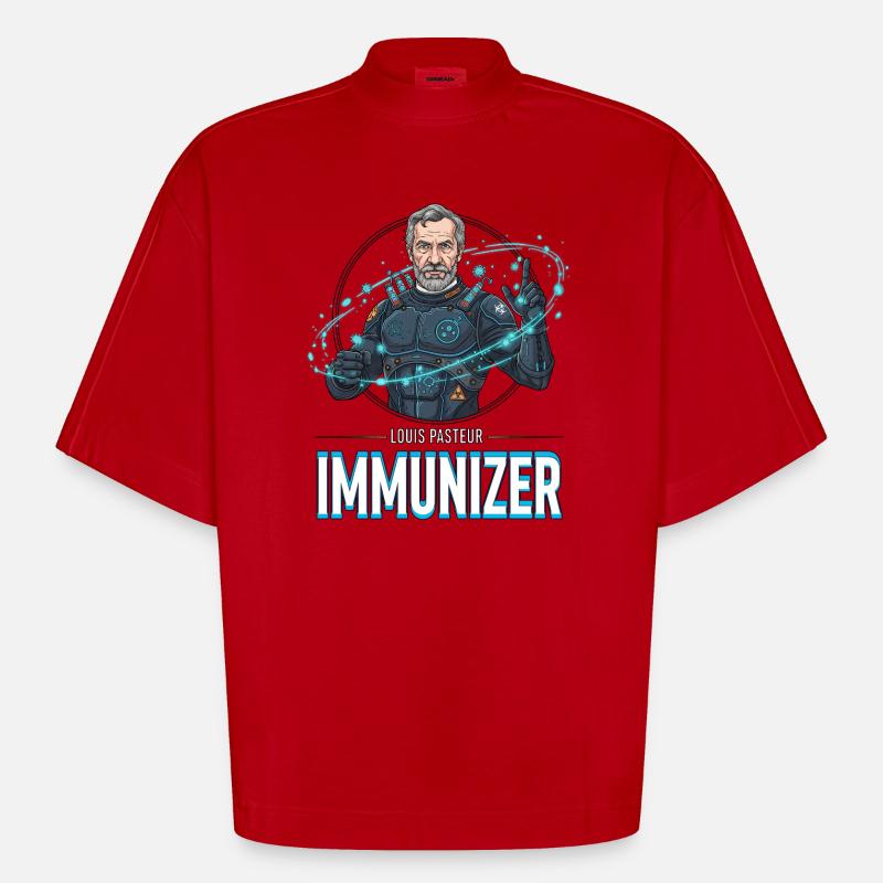 Pasteur Immunizer Armor - T-shirt bio épais oversize Boxy fabriqué en UE - rouge