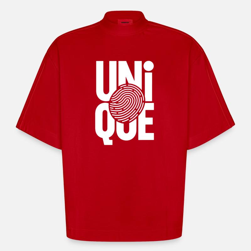 unique unique unique self-worth unique - Heavyweight Oversized Organic Boxy T-Shirt Made in EU - red