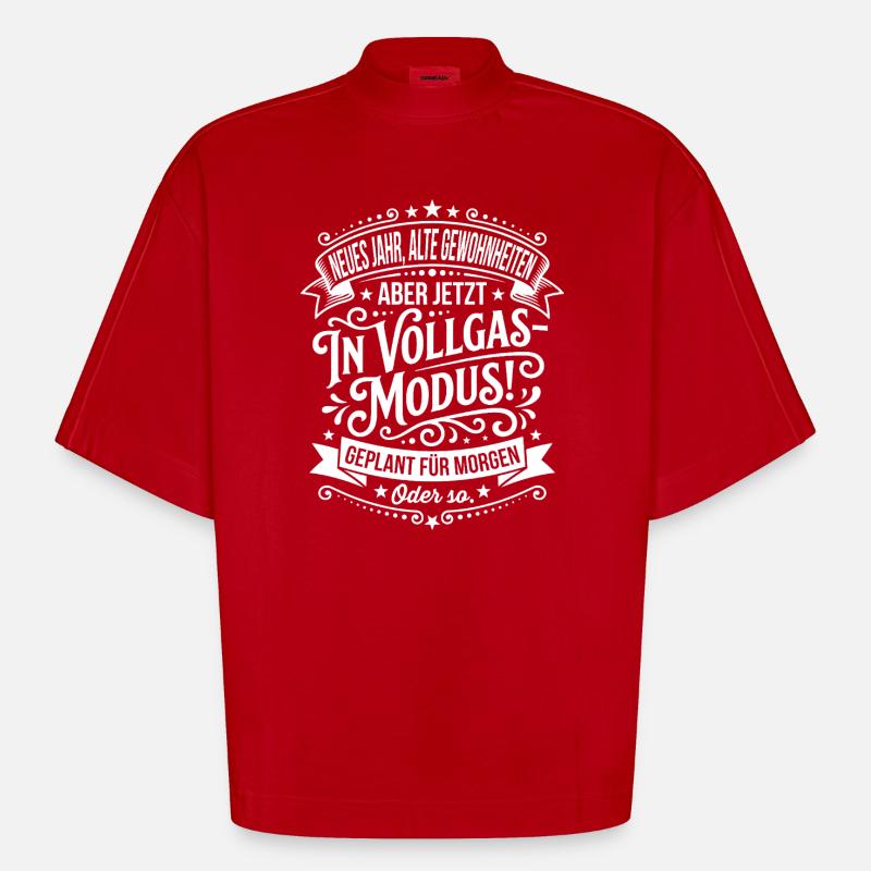 Mode pleine accélération prévu pour demain - T-shirt bio épais oversize Boxy fabriqué en UE - rouge