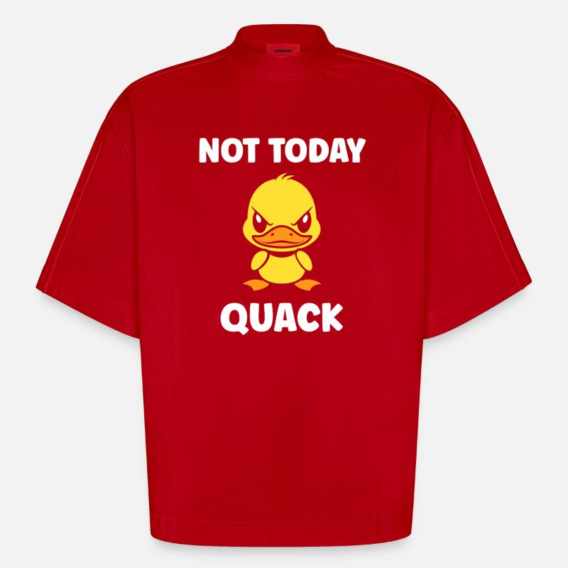 Grumpy duck not today - Heavyweight Oversized Organic Boxy T-Shirt Made in EU - red