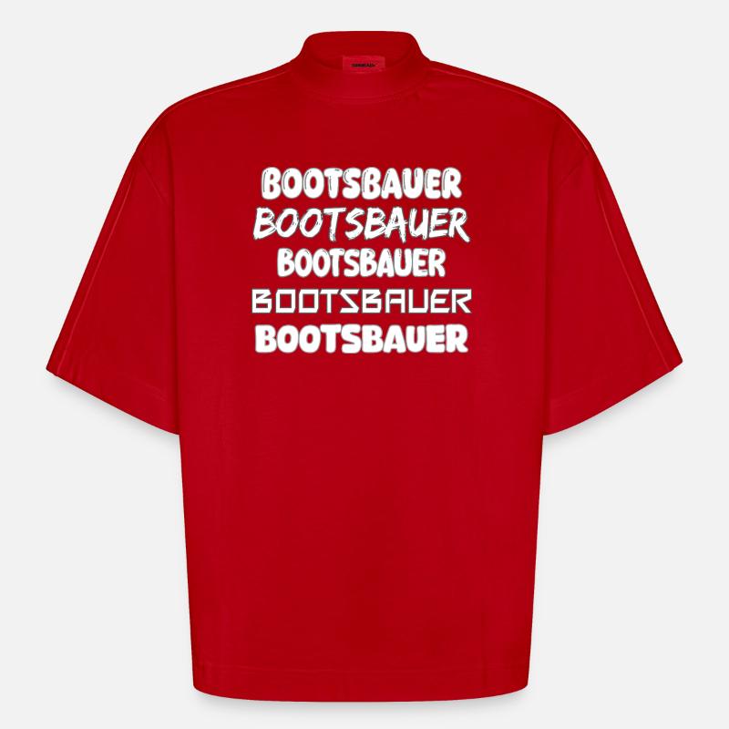 Constructeurs de bateaux - T-shirt bio épais oversize Boxy fabriqué en UE - rouge