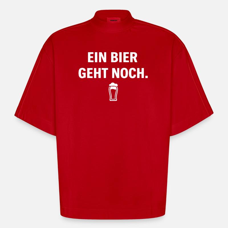 A beer is still possible. - Heavyweight Oversized Organic Boxy T-Shirt Made in EU - red