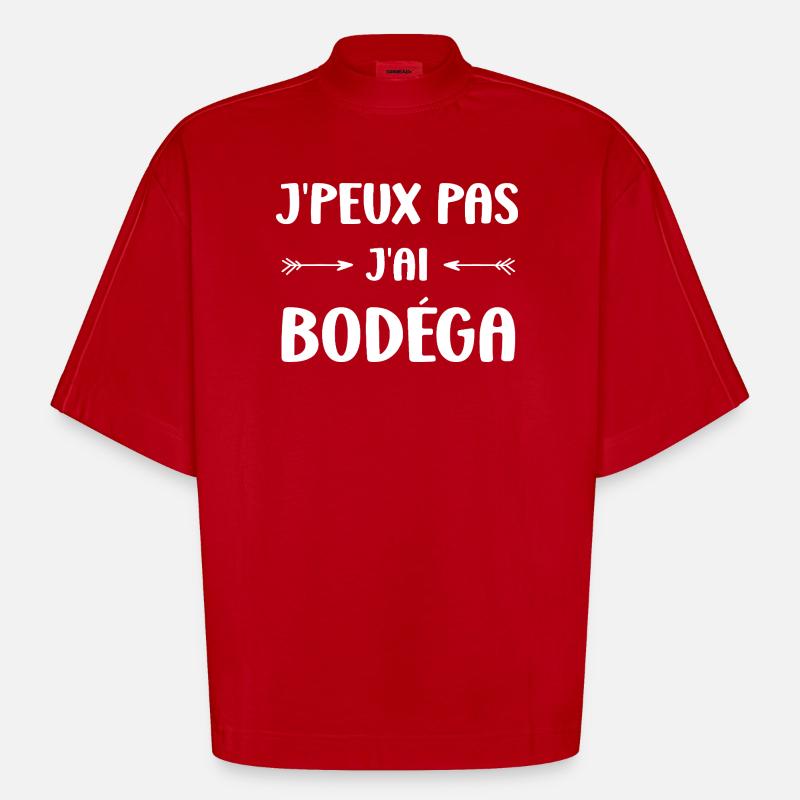 J'peux pas j'ai bodéga - T-shirt bio épais oversize Boxy fabriqué en UE - rouge