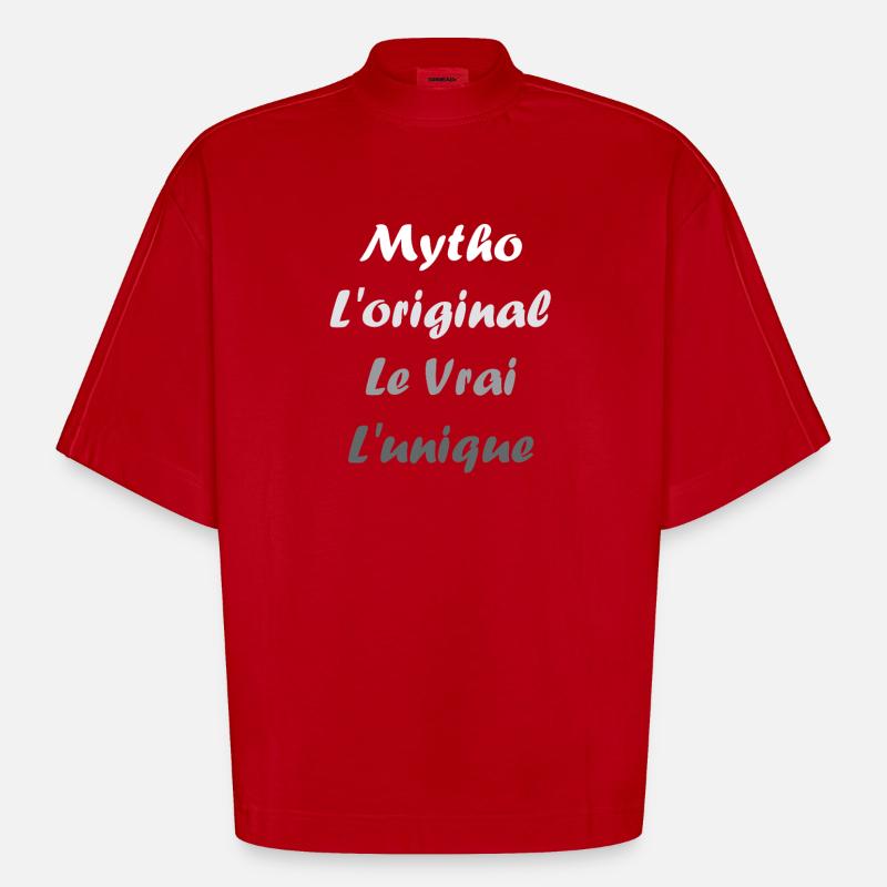 Mytho Origin True Unique - Heavyweight Oversized Organic Boxy T-Shirt Made in EU - red