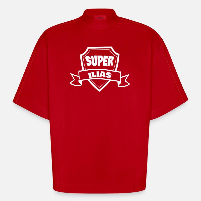 Iliad as a given name - Heavyweight Oversized Organic Boxy T-Shirt Made in EU - red