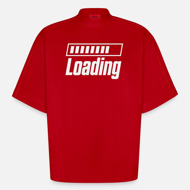 Loading Loading Bar - Heavyweight Oversized Organic Boxy T-Shirt Made in EU - red