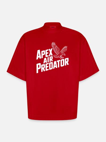 Apex Air Predator - Heavyweight Oversized Organic Boxy T-Shirt Made in EU - red