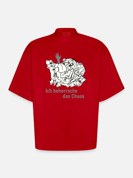 I master the chaos - Heavyweight Oversized Organic Boxy T-Shirt Made in EU - red