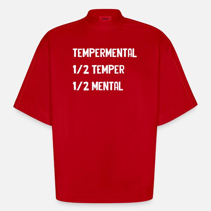 Typographie Températive Divisée - T-shirt bio épais oversize Boxy fabriqué en UE - rouge