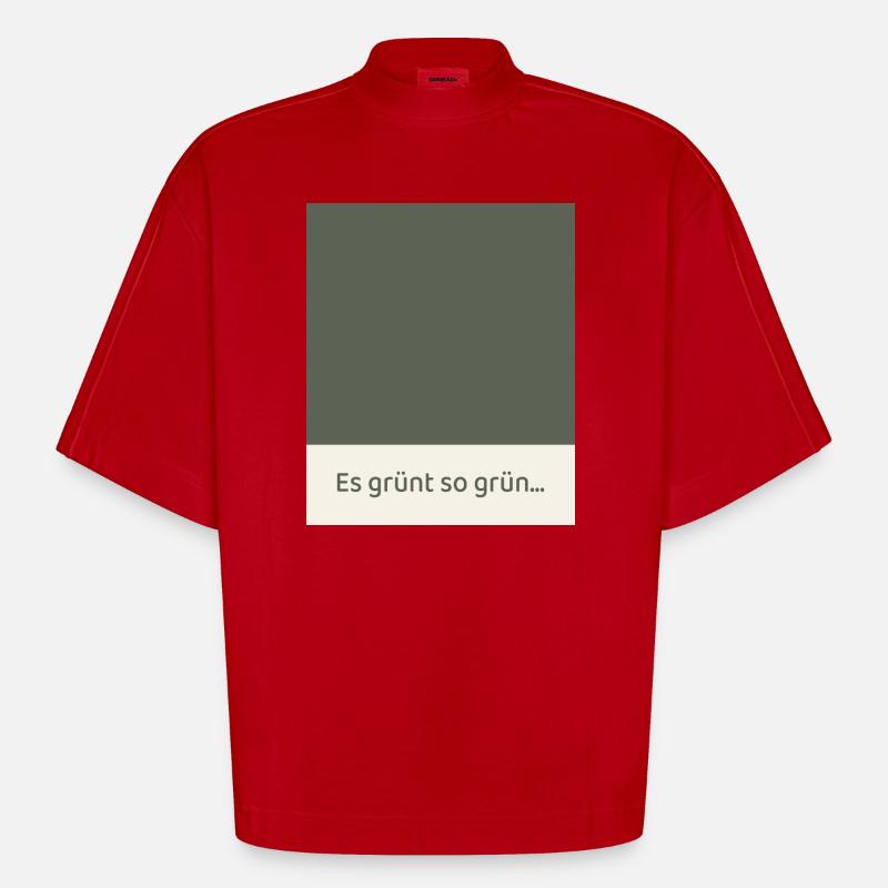 C’est tellement vert – Affiche Modern Fields - T-shirt bio épais oversize Boxy fabriqué en UE - rouge