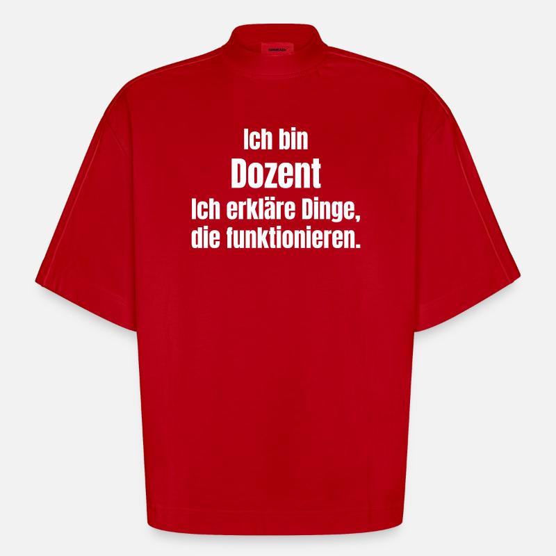 I'm a lecturer – explaining things - Heavyweight Oversized Organic Boxy T-Shirt Made in EU - red