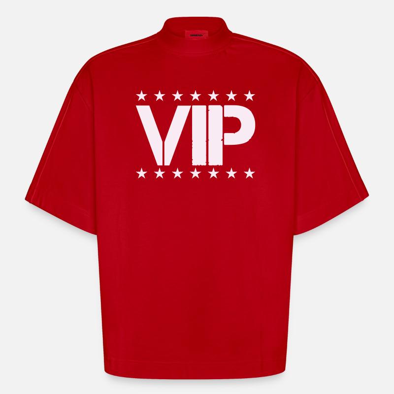VIP Sternen-Statement in Pastellrosa - Heavyweight Oversized Organic Boxy T-Shirt Made in EU - Rot