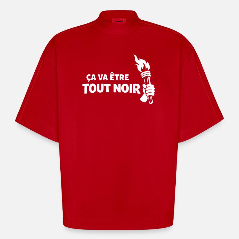 Es wird ganz schwarz sein - Heavyweight Oversized Organic Boxy T-Shirt Made in EU - Rot