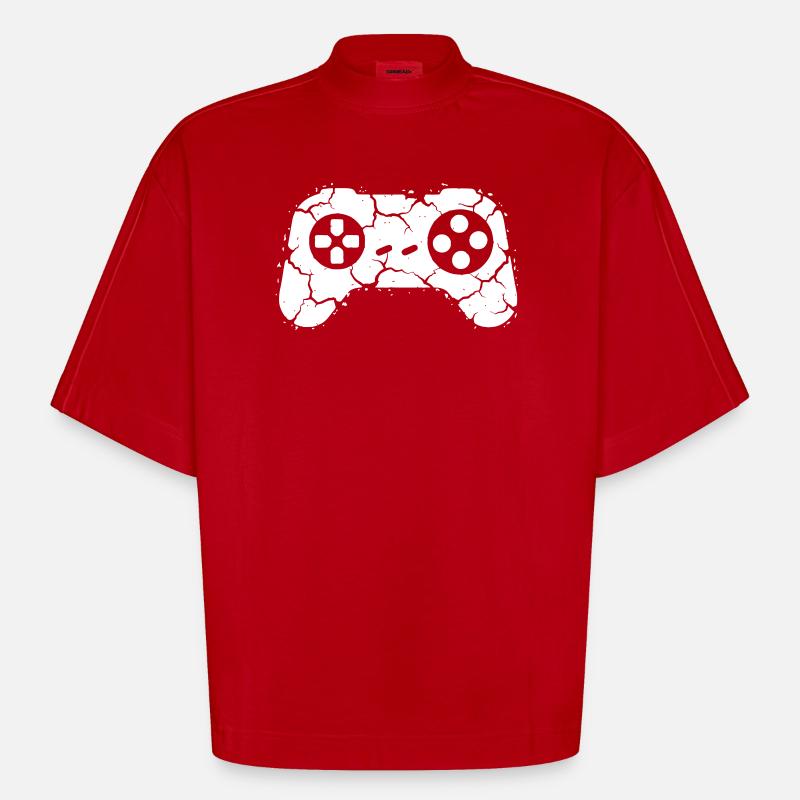 Controller Risse Rage Quit - Heavyweight Oversized Organic Boxy T-Shirt Made in EU - Rot