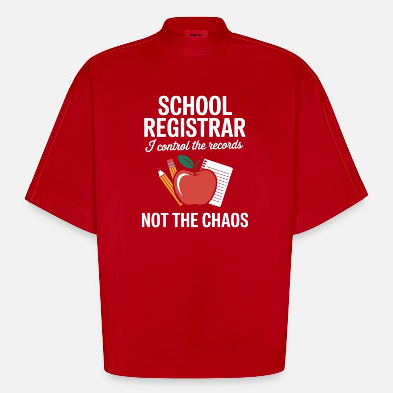 Schulsekretärin Front Office Schule Geschenk - Heavyweight Oversized Organic Boxy T-Shirt Made in EU - Rot
