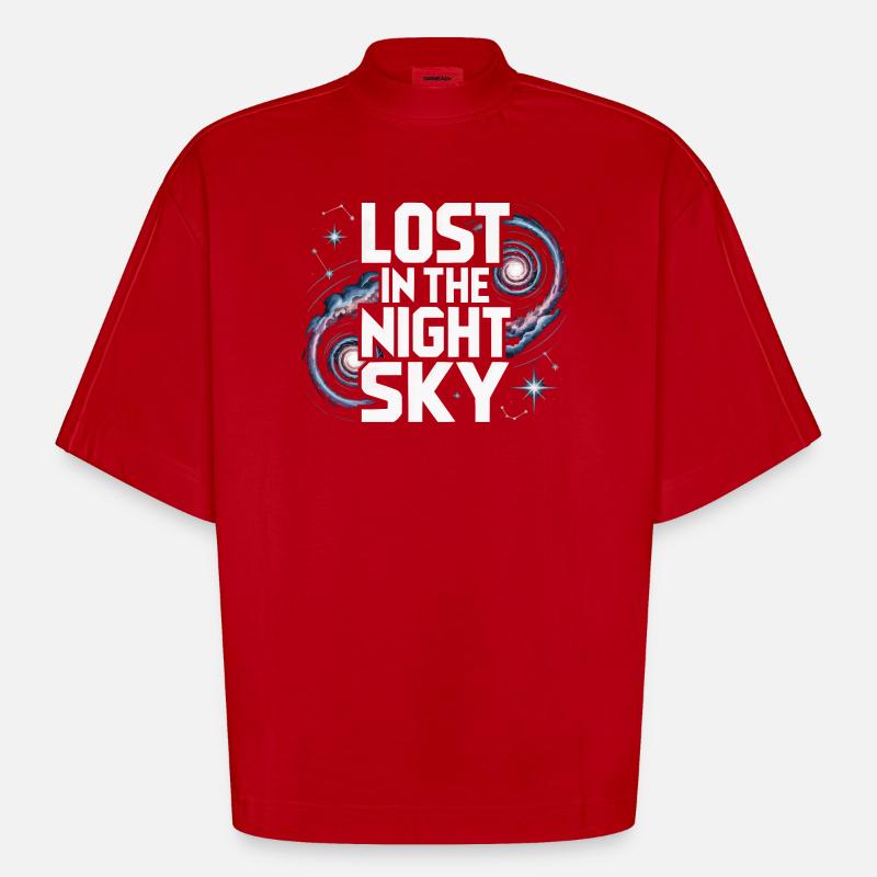 Astronom Galaxy Outerspace Universe Astronomie - Heavyweight Oversized Organic Boxy T-Shirt Made in EU - Rot