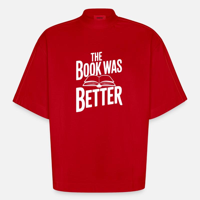 Das Buch war besser - Heavyweight Oversized Organic Boxy T-Shirt Made in EU - Rot