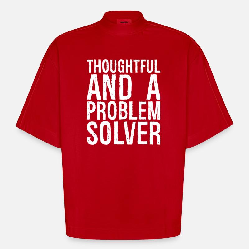réfléchi et résolveur de problèmes - T-shirt bio épais oversize Boxy fabriqué en UE - rouge