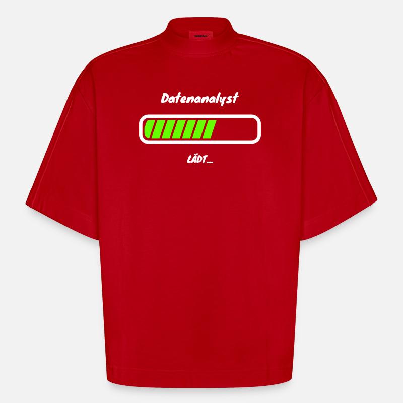 Datenanalyst Loading Data Analyst Statistik - Heavyweight Oversized Organic Boxy T-Shirt Made in EU - Rot
